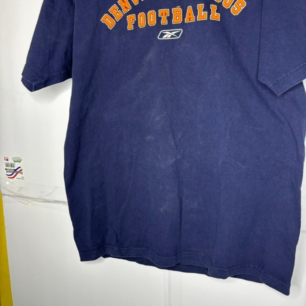 Reebok Medium Denver Broncos Football‎ T Shirt Mens Navy Blue Short Sleeve Tee - Picture 3 of 6